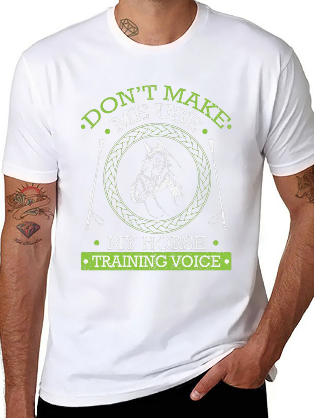 Dont Make Me Use My Horse Training Voice Graphic Tee product image 6