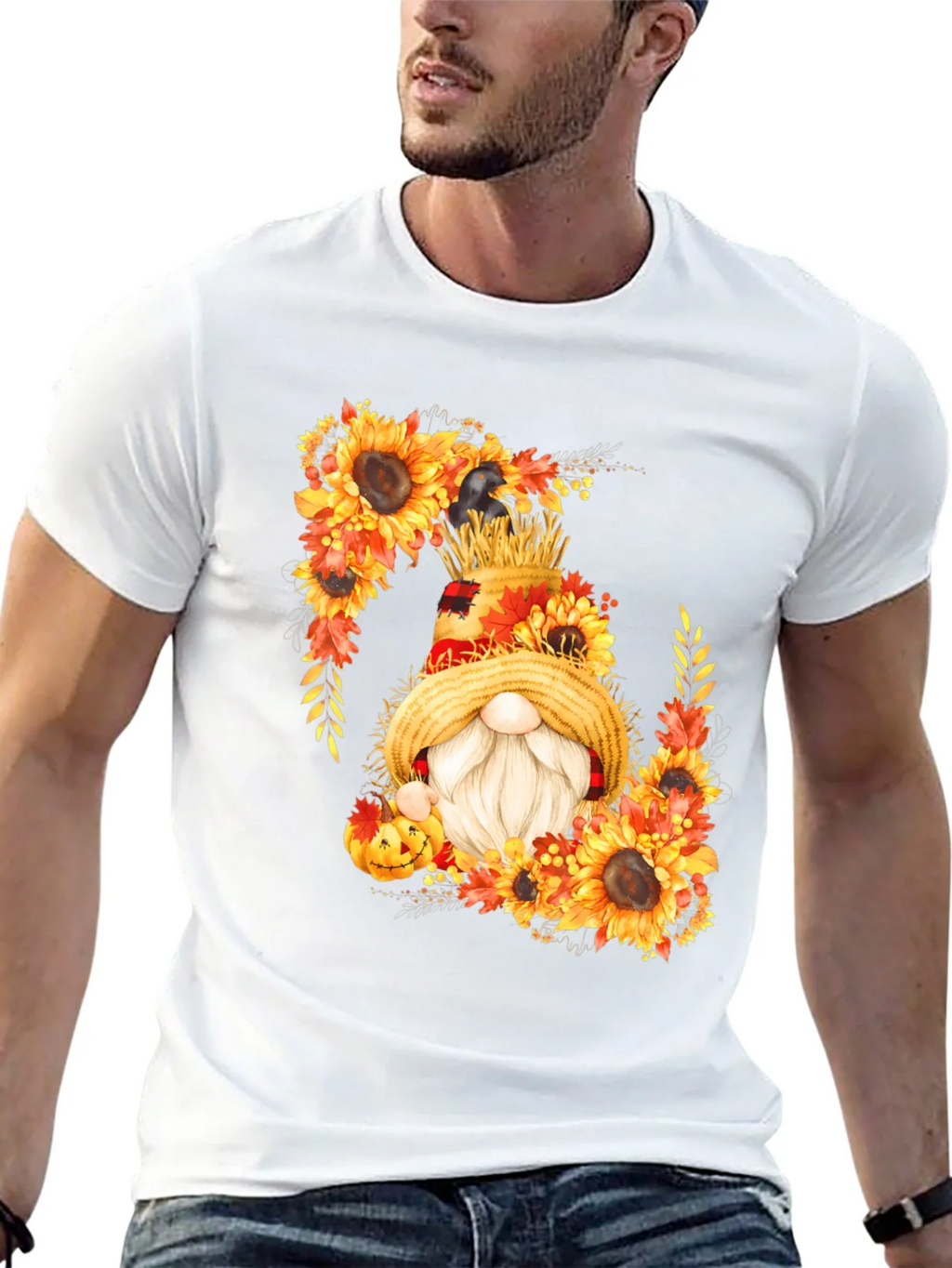 Fall Gnome T-Shirt Sunflower Autumn product image 9