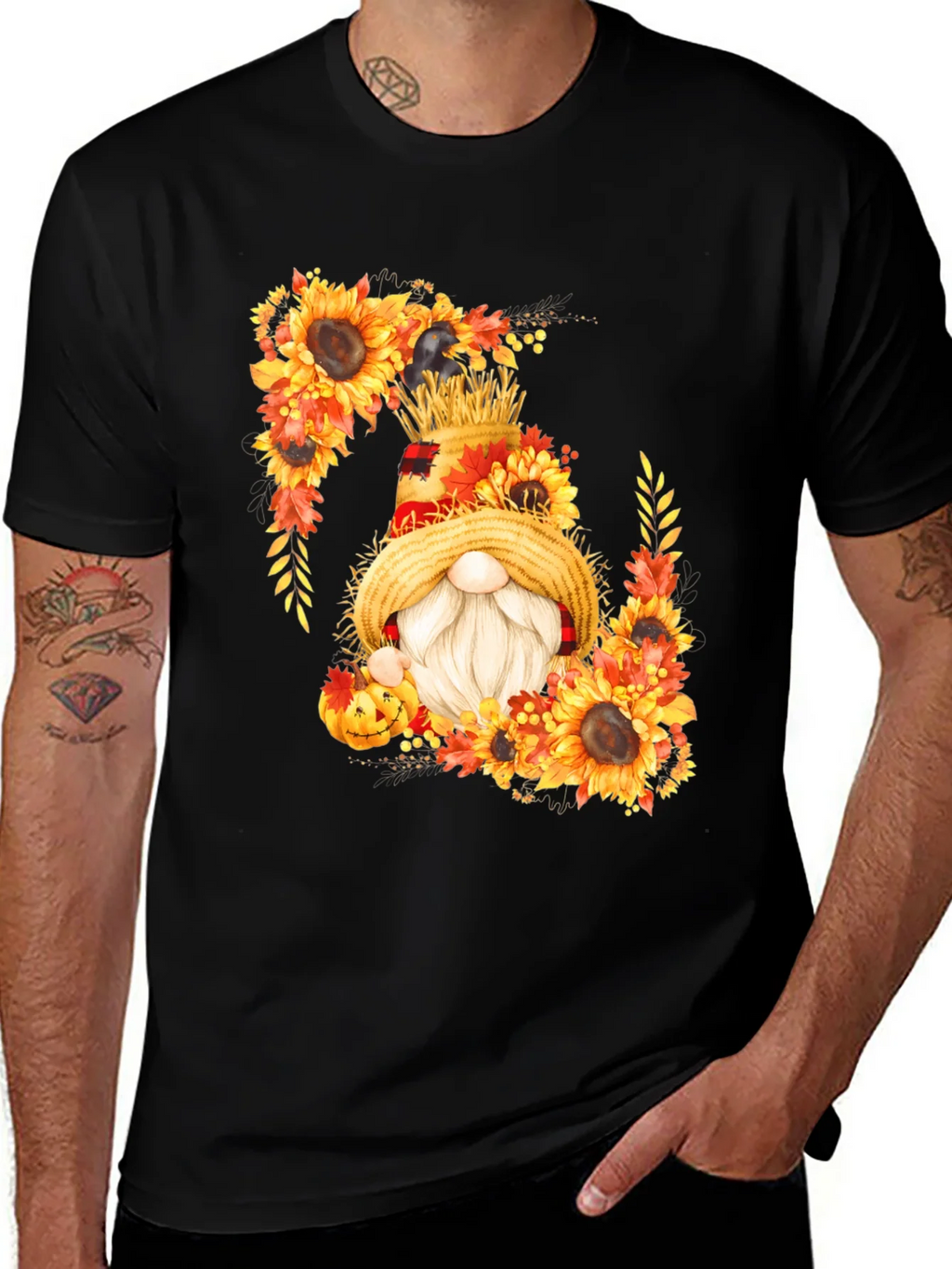 Fall Gnome T-Shirt Sunflower Autumn product image 1