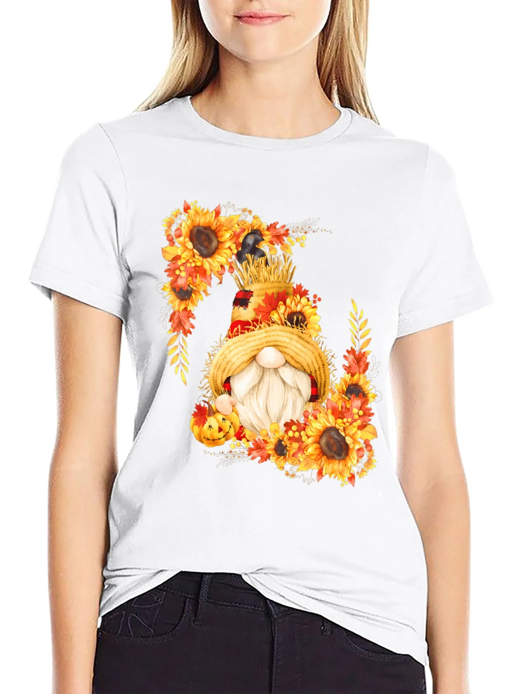 Fall Gnome T-Shirt Sunflower Autumn product image 5
