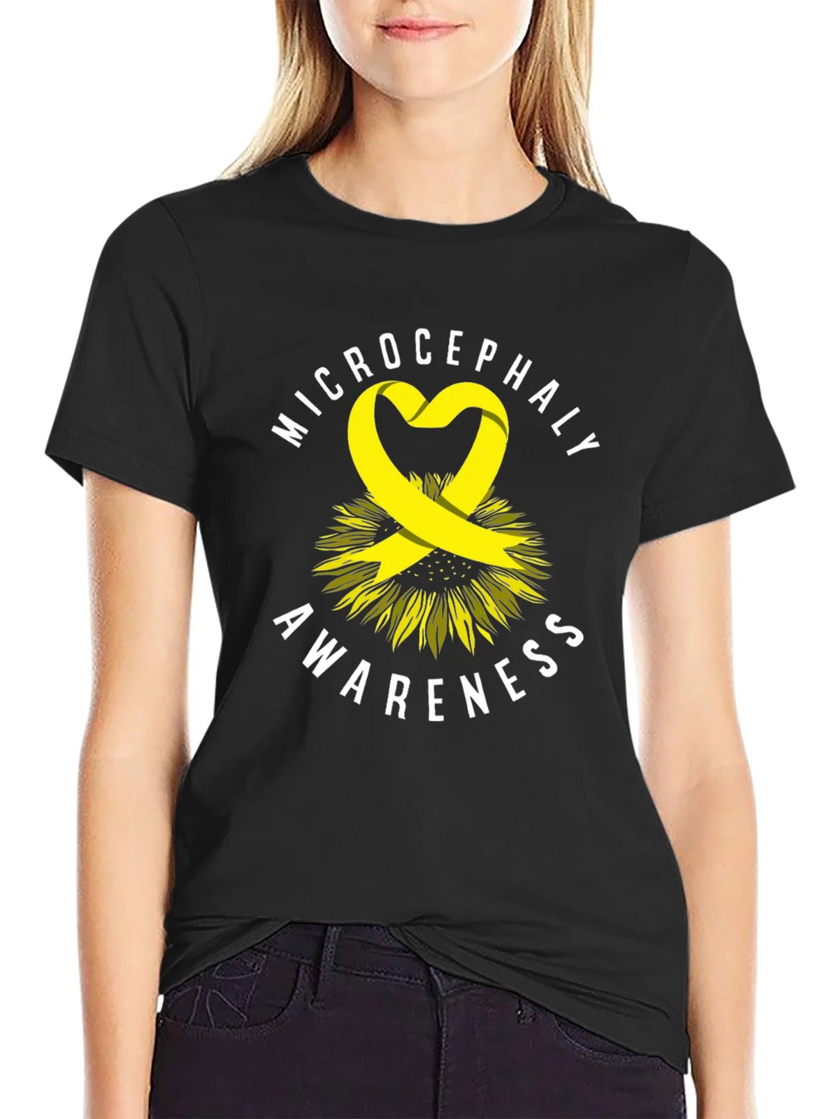 Microcephaly Awareness Ribbon Sunflower T-Shirt product image 2