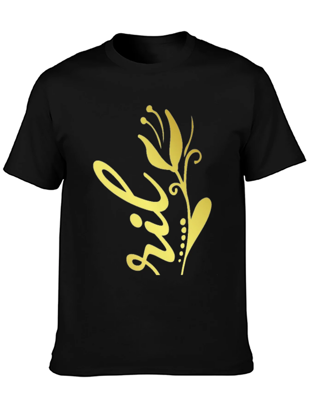 Floral Design Black T-Shirt product image 3