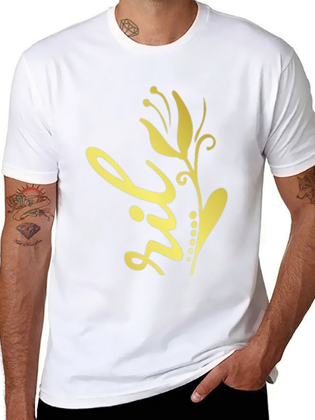 Floral Design Black T-Shirt product image 7