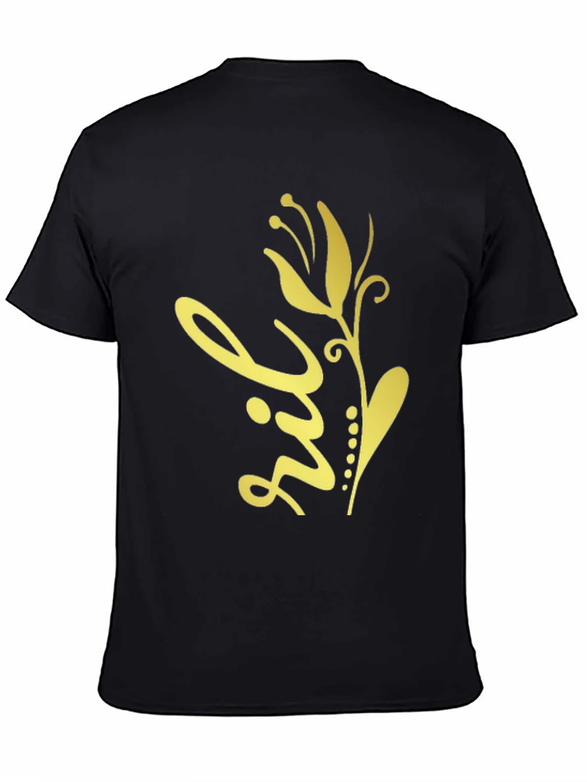 Floral Design Black T-Shirt product image 4