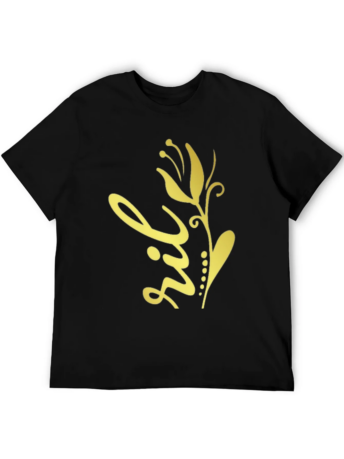 Floral Design Black T-Shirt product image 5