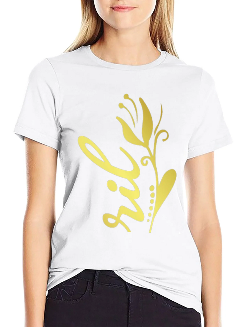 Floral Design Black T-Shirt product image 8