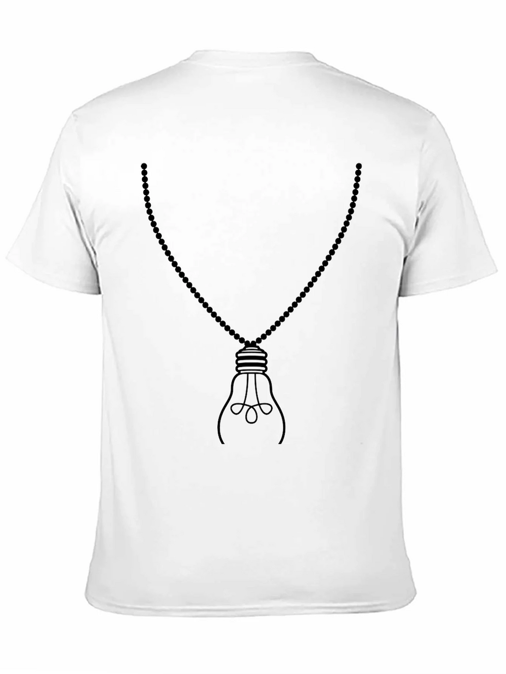 Mens Black Light Bulb Necklace Graphic Tee