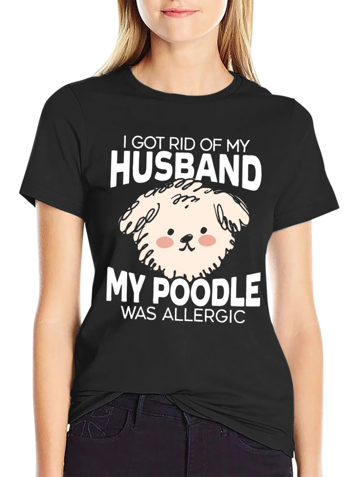 Husband Poodle Allergy Novelty Graphic Tee product image 2