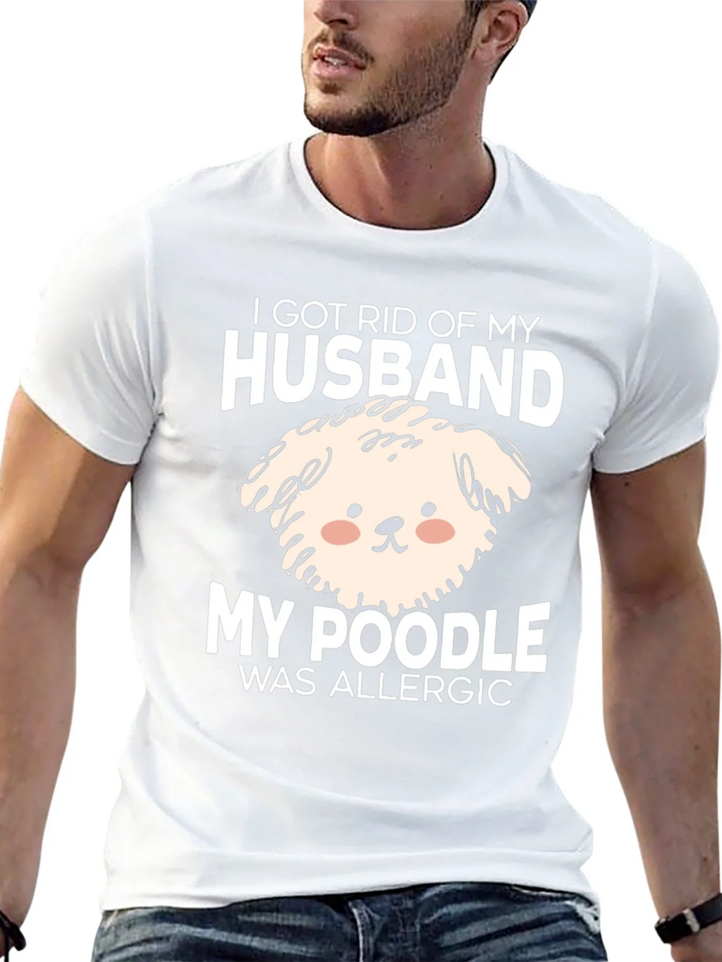 Husband Poodle Allergy Novelty Graphic Tee product image 11