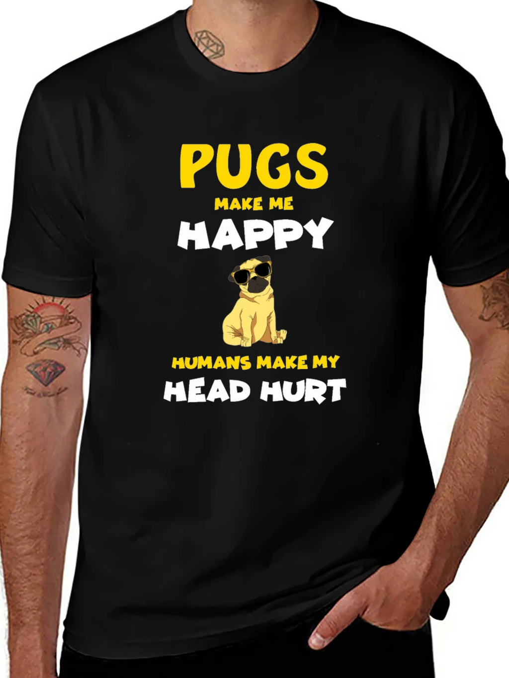 Pugs Make Me Happy T-Shirt product image 1