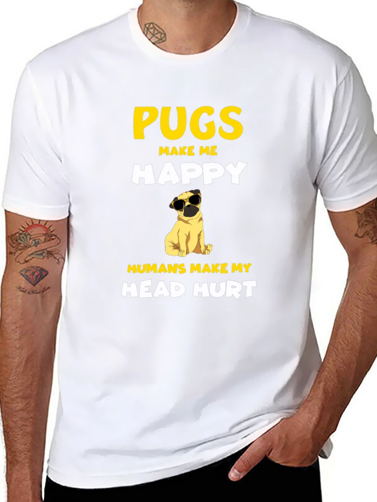 Pugs Make Me Happy T-Shirt product image 7