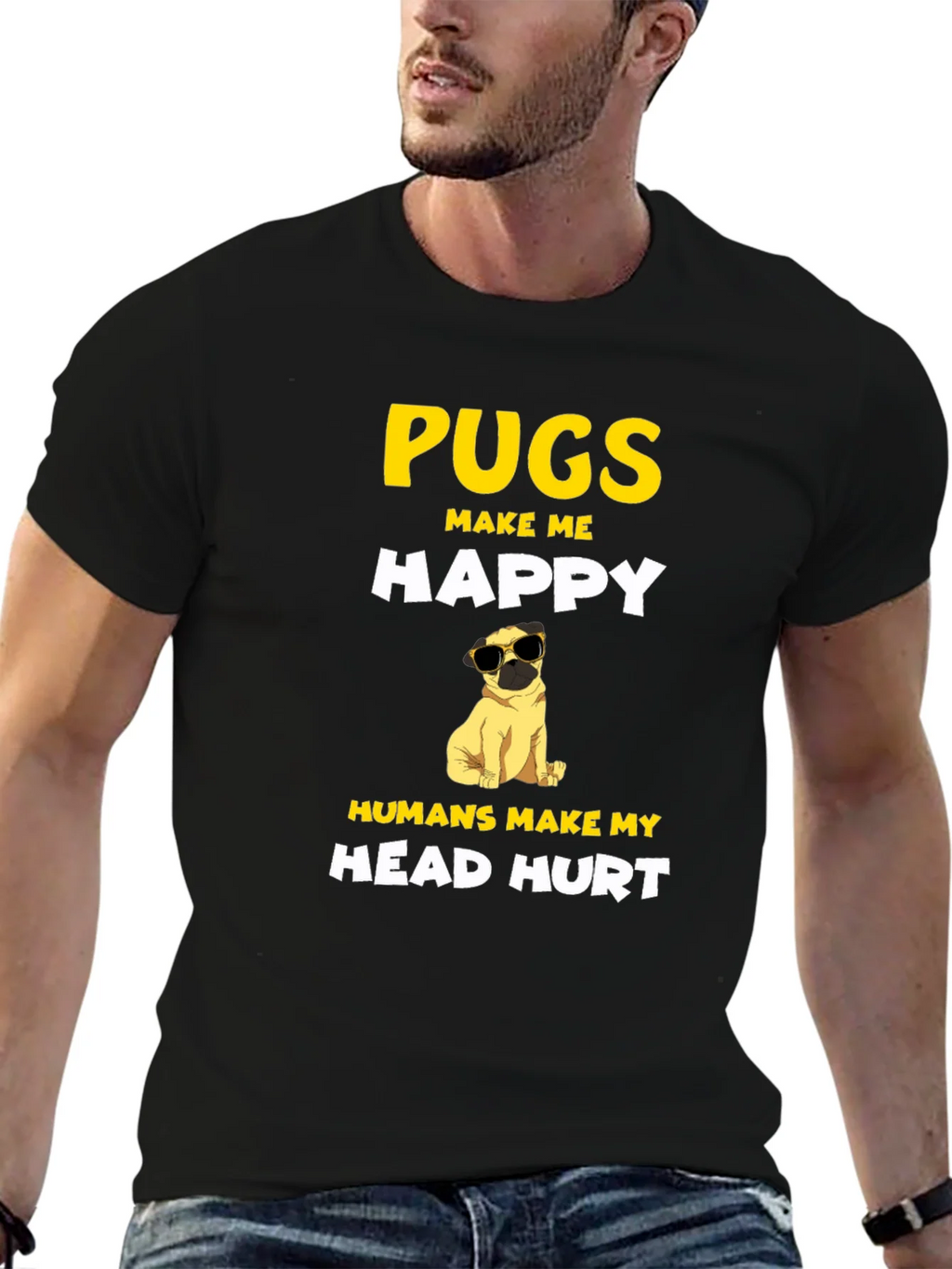 Pugs Make Me Happy T-Shirt product image 6