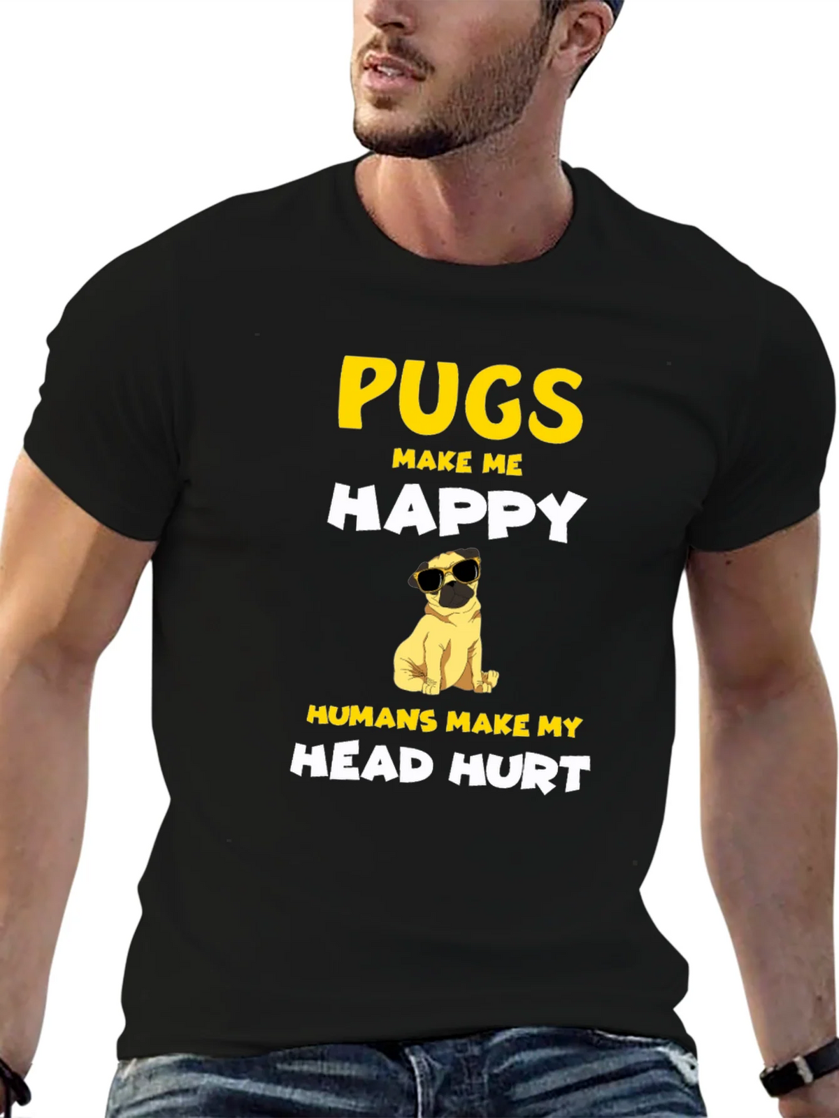Pugs Make Me Happy T-Shirt product image 6