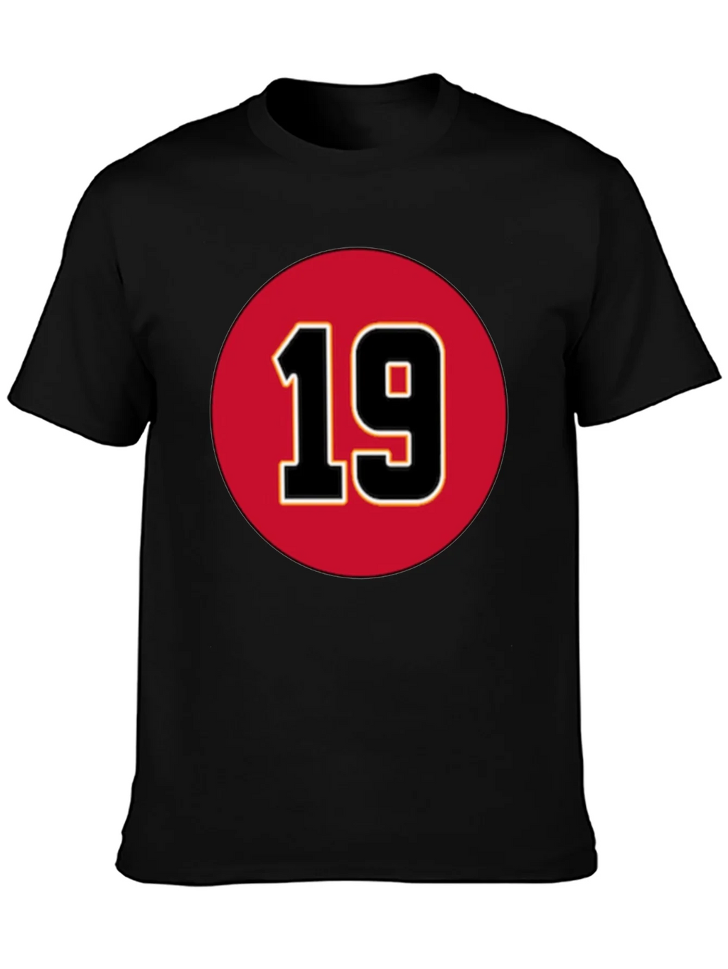Number 19 Graphic T-Shirt - Bold Red and Black Design product image 3