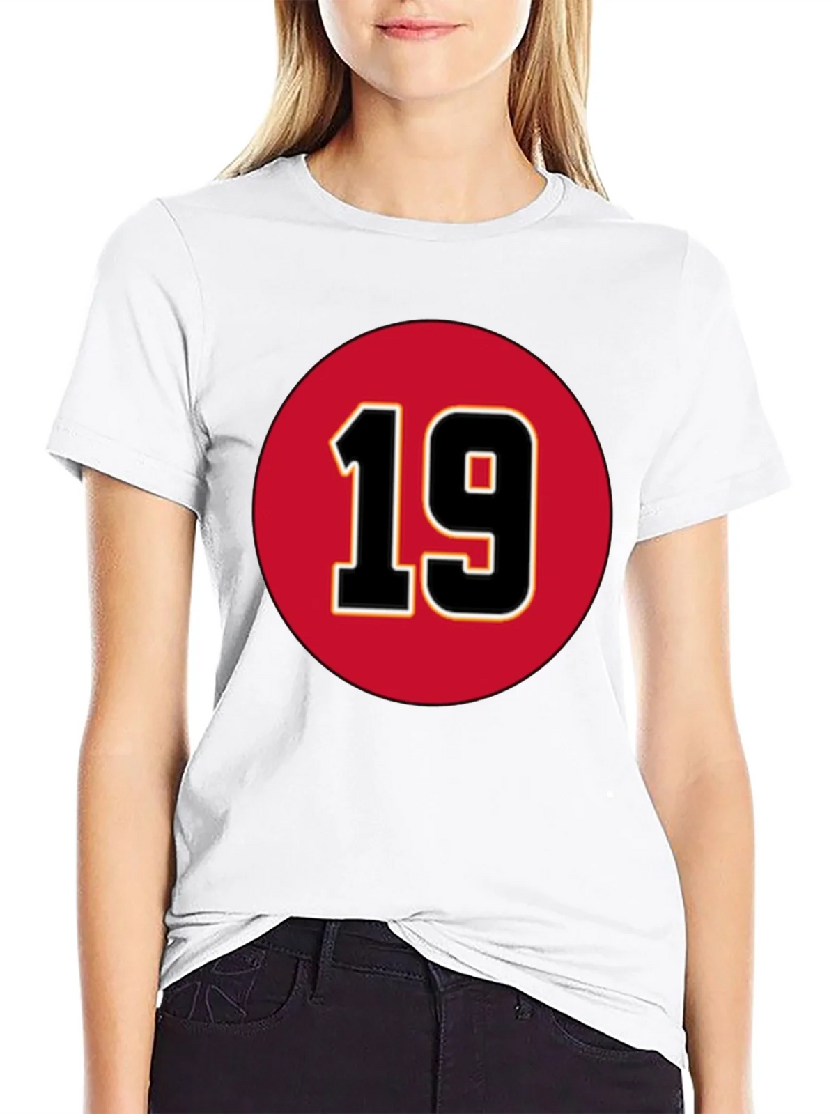 Number 19 Graphic T-Shirt - Bold Red and Black Design product image 6