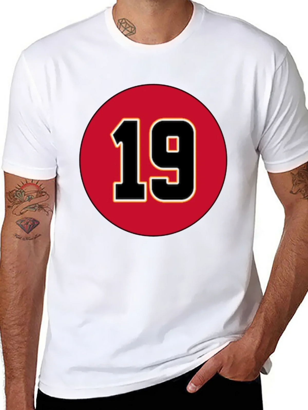 Number 19 Graphic T-Shirt - Bold Red and Black Design product image 5