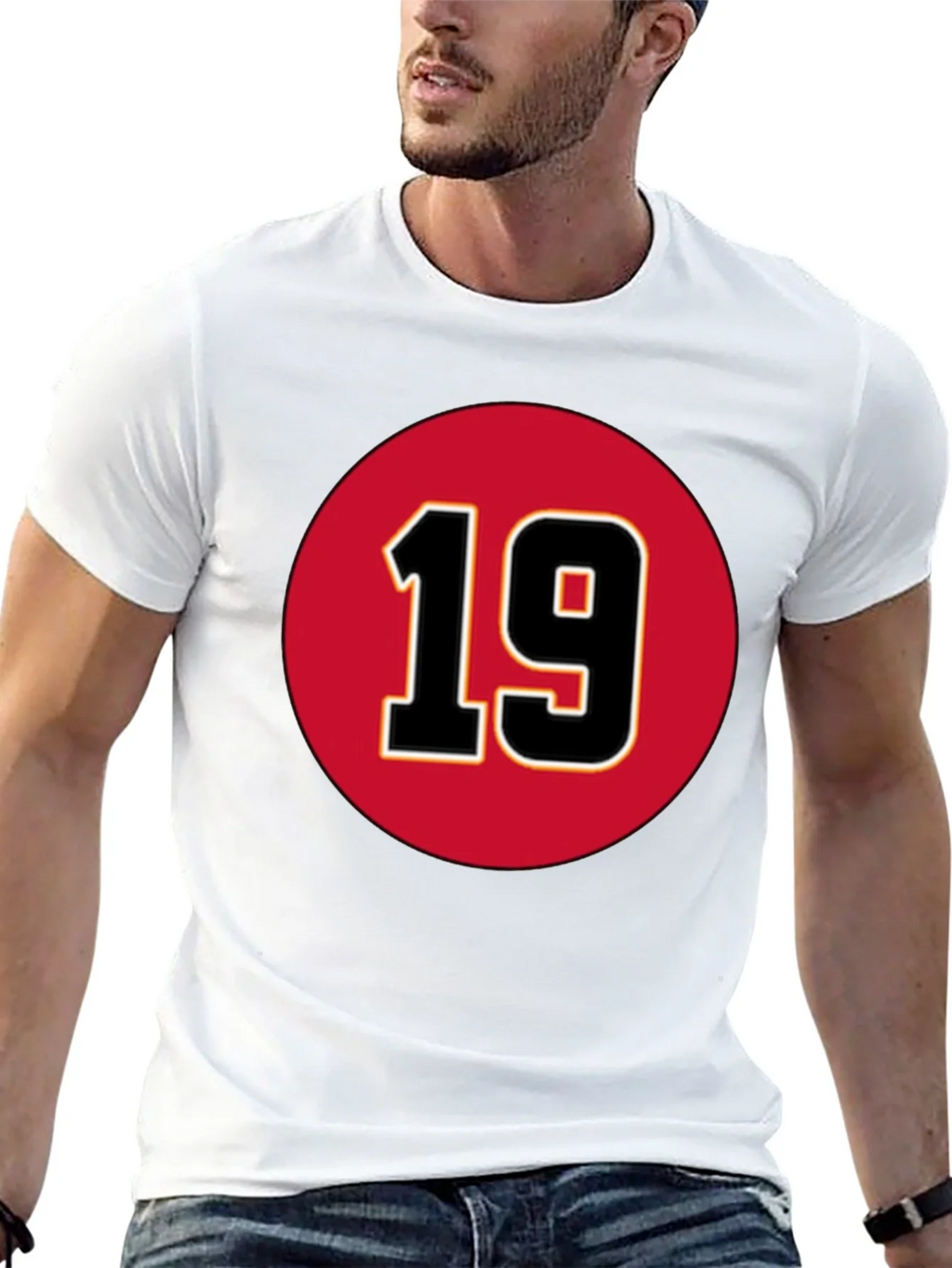 Number 19 Graphic T-Shirt - Bold Red and Black Design product image 9