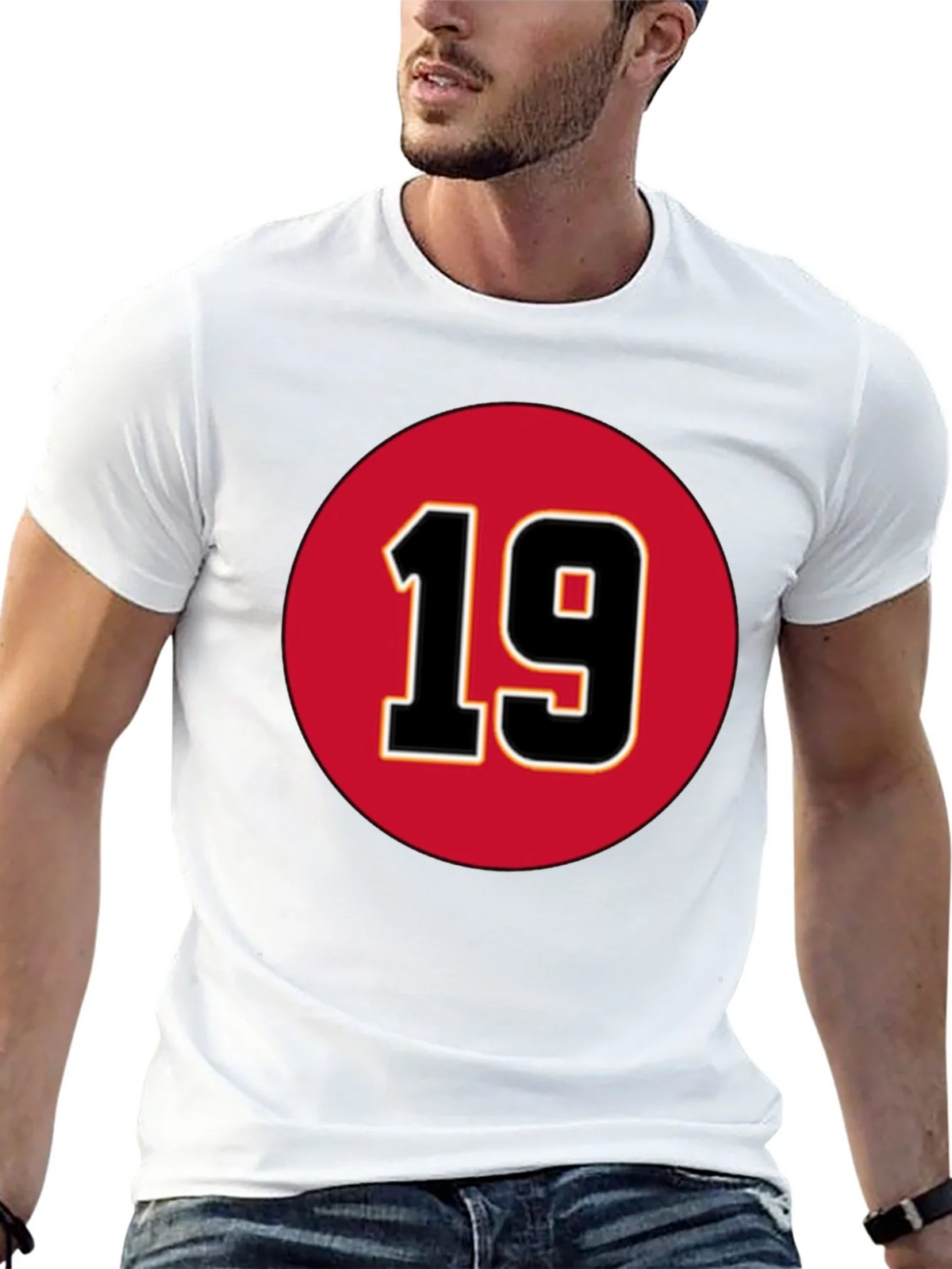 Number 19 Graphic T-Shirt - Bold Red and Black Design product image 9