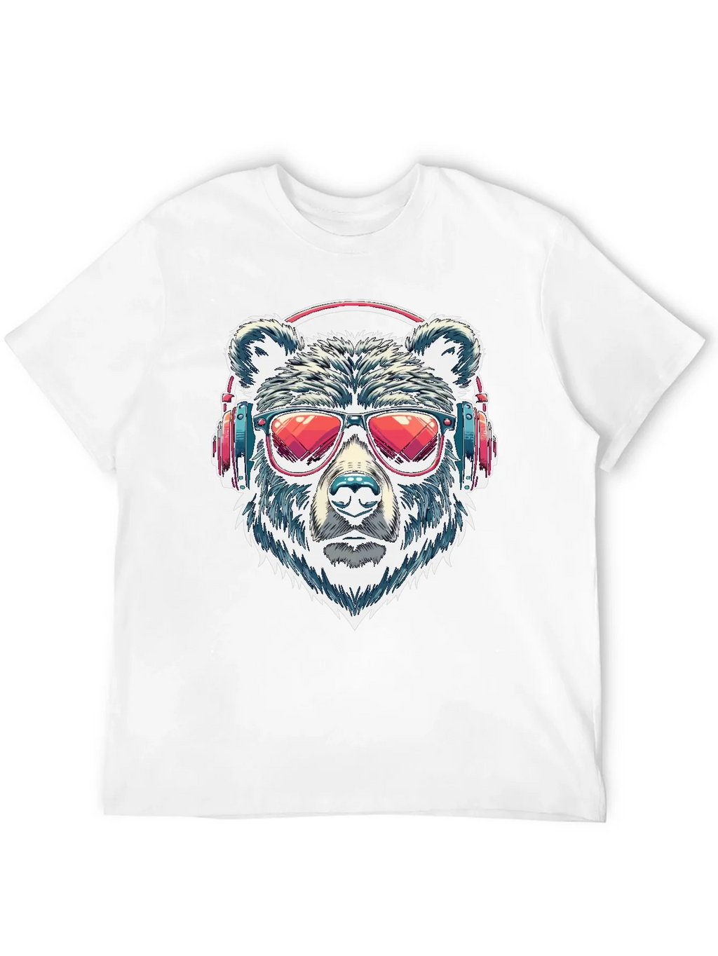 Cool Bear with Headphones Graphic T-Shirt product image 11