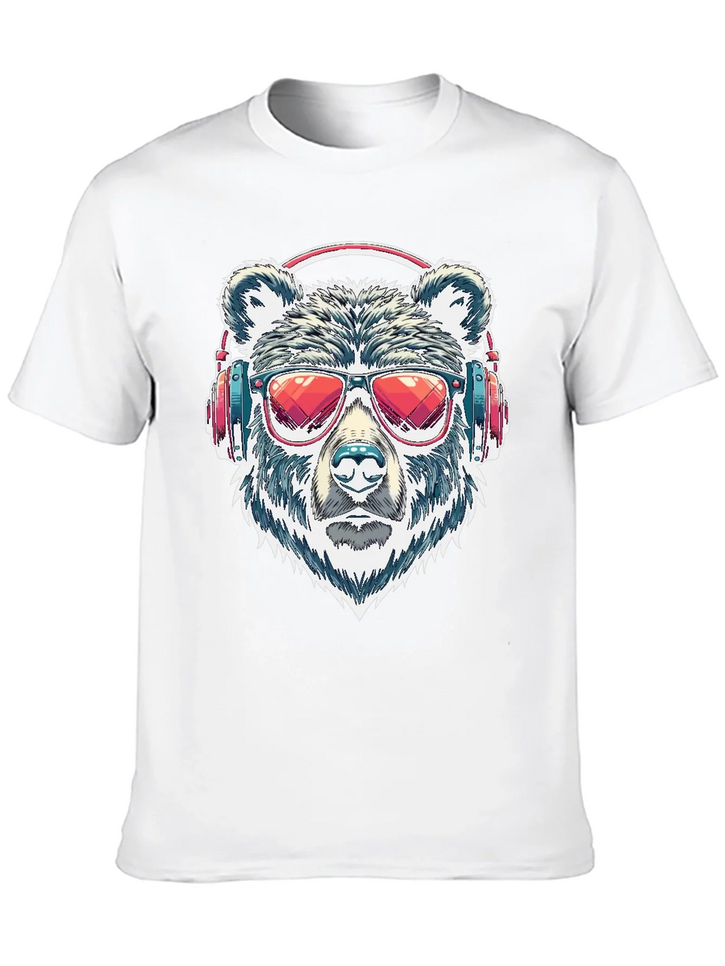 Cool Bear with Headphones Graphic T-Shirt product image 9