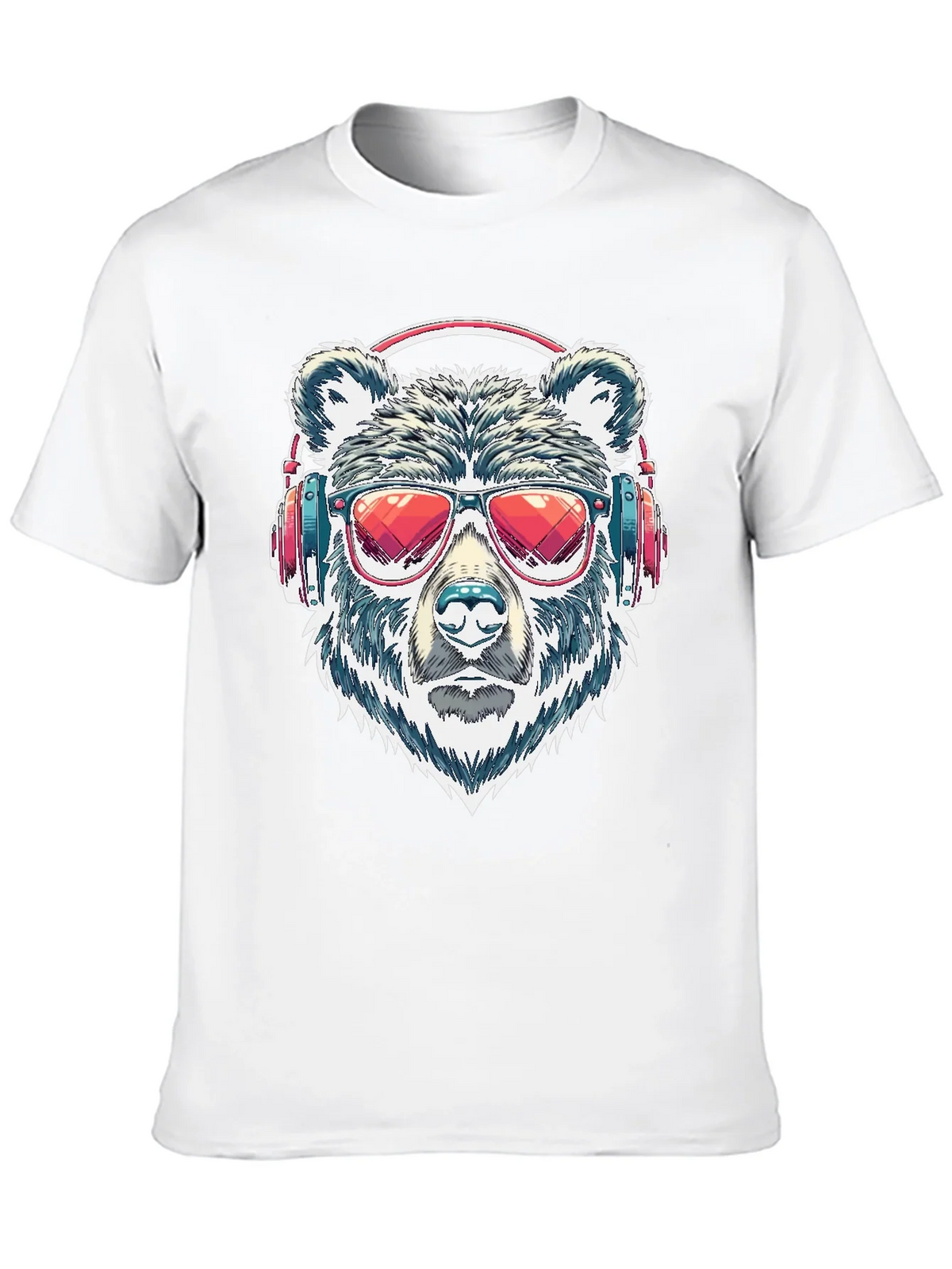 Cool Bear with Headphones Graphic T-Shirt product image 9