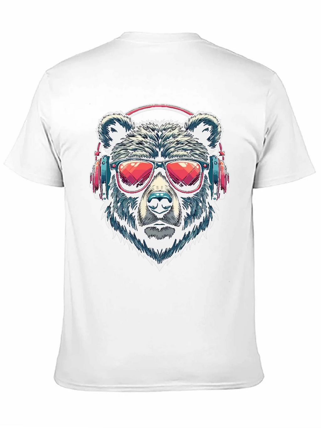 Cool Bear with Headphones Graphic T-Shirt product image 10