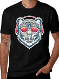 Cool Bear with Headphones Graphic T-Shirt product image 1