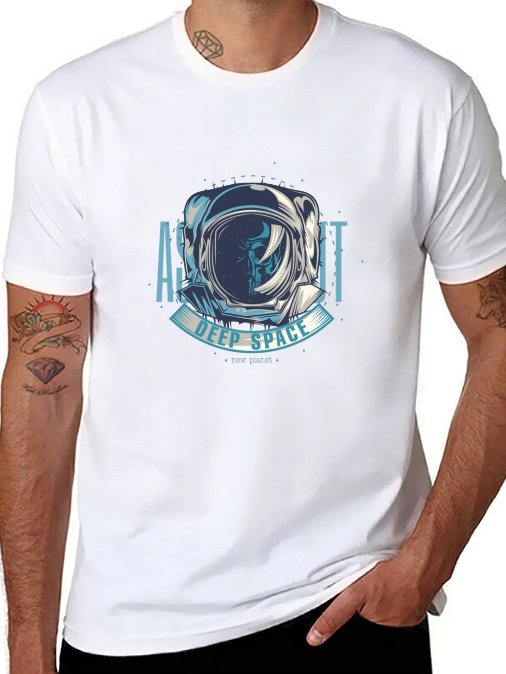 Astronaut Deep Space Graphic T-Shirt - Black product image 6