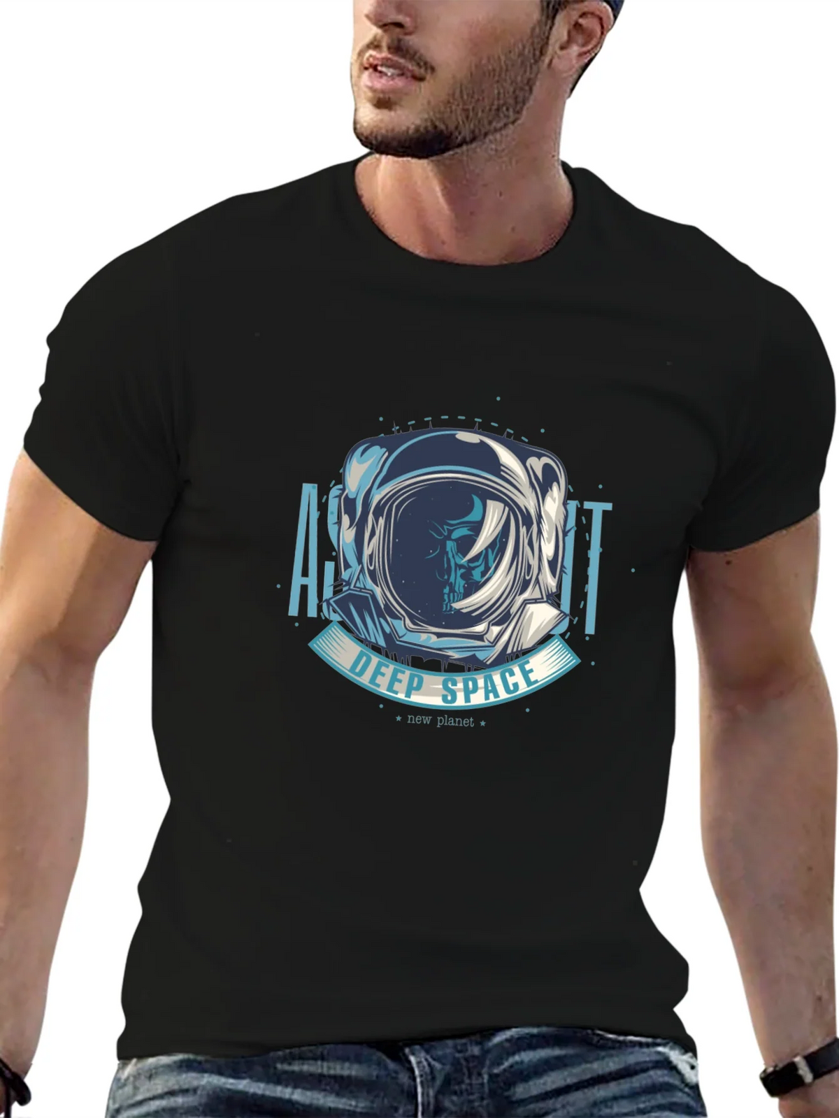 Astronaut Deep Space Graphic T-Shirt - Black product image 5