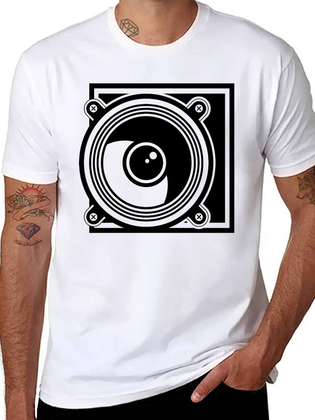 Speaker Graphic Black T-Shirt product image 7