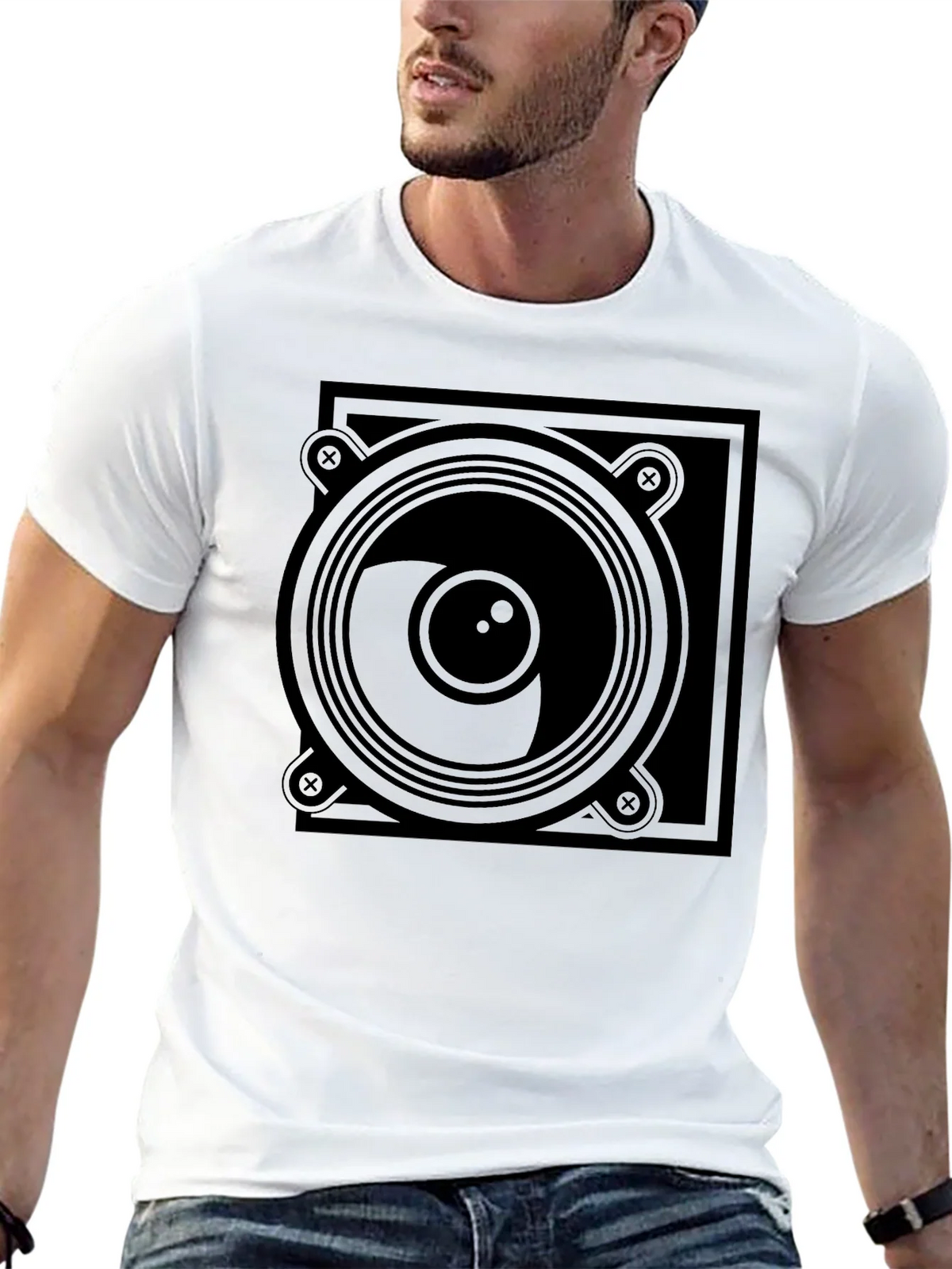 Speaker Graphic Black T-Shirt product image 12