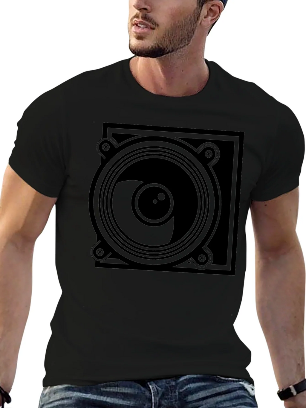 Speaker Graphic Black T-Shirt product image 6