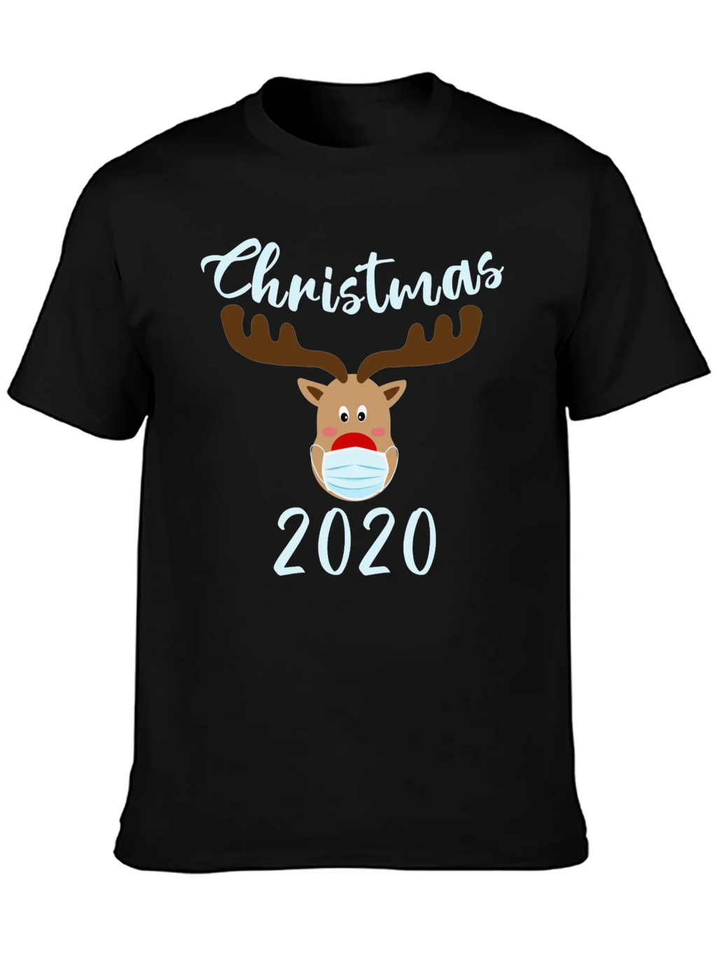 Christmas 2020 Masked Reindeer Graphic T-Shirt product image 3