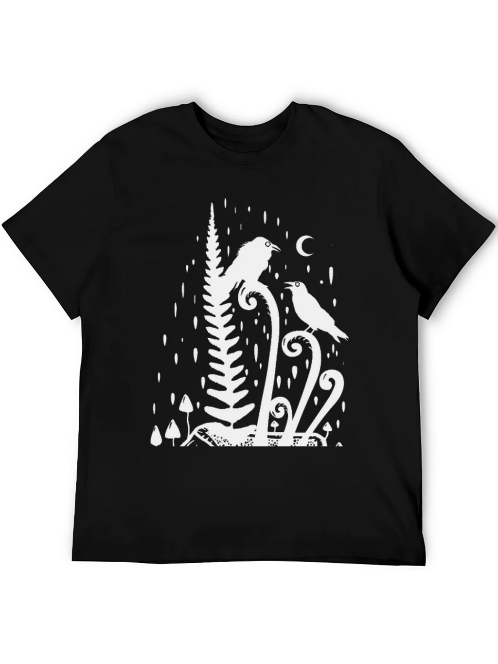 Raven & Moon Graphic Tee - Black Cotton T-Shirt product image 5