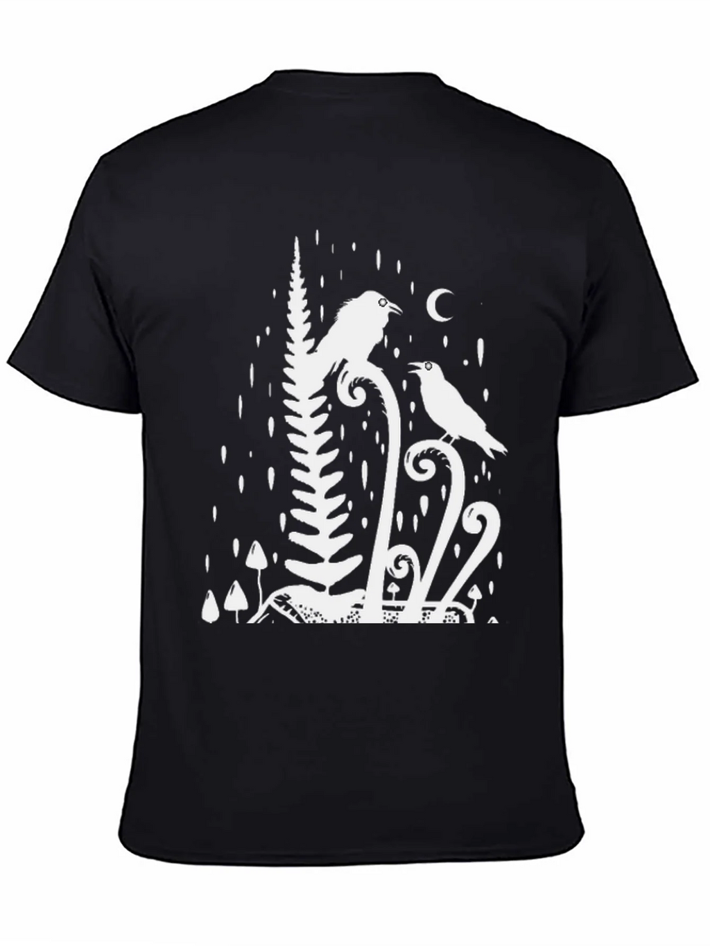 Raven & Moon Graphic Tee - Black Cotton T-Shirt product image 4