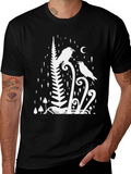 Raven & Moon Graphic Tee - Black Cotton T-Shirt product image 1