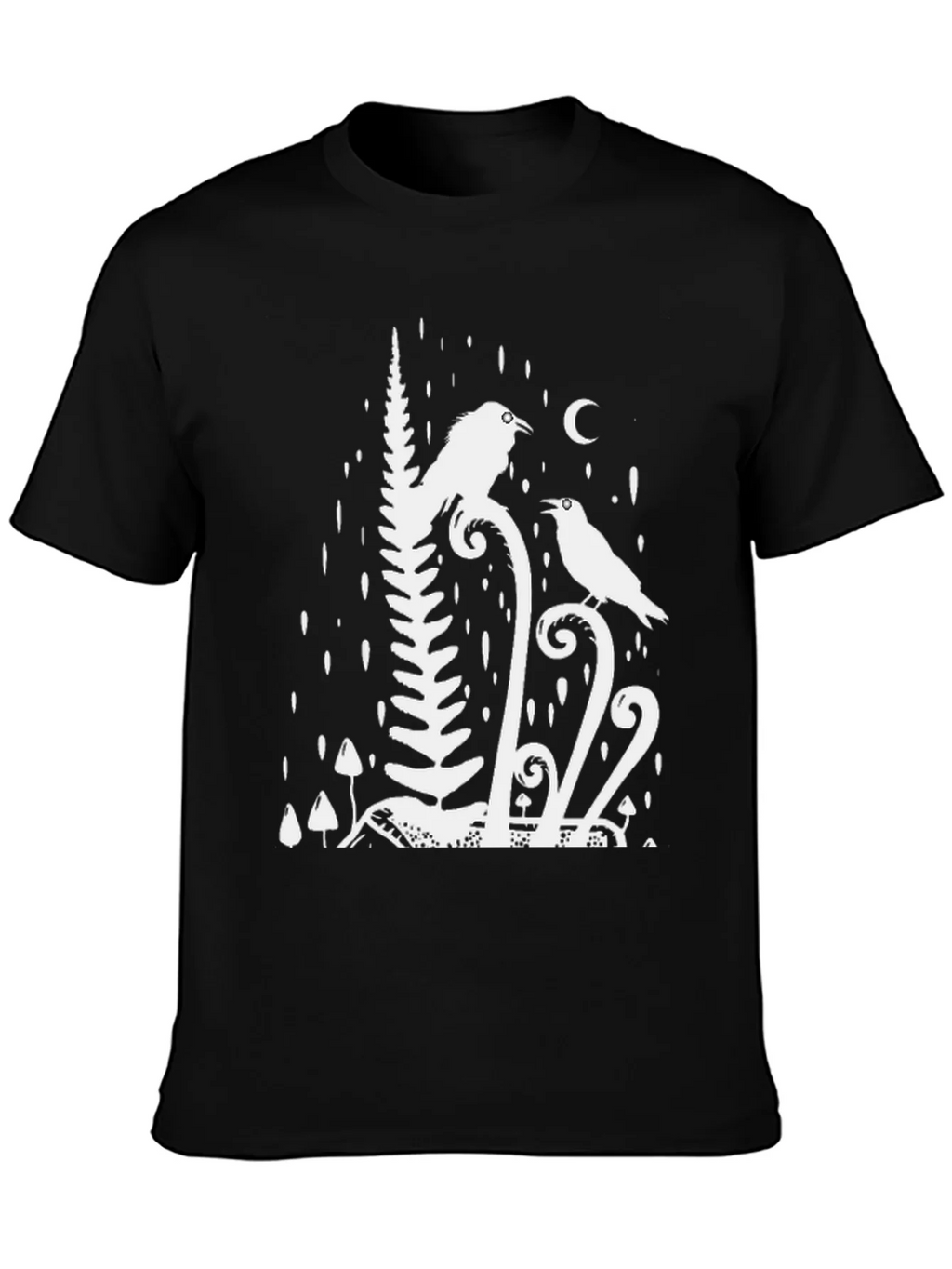 Raven & Moon Graphic Tee - Black Cotton T-Shirt product image 3