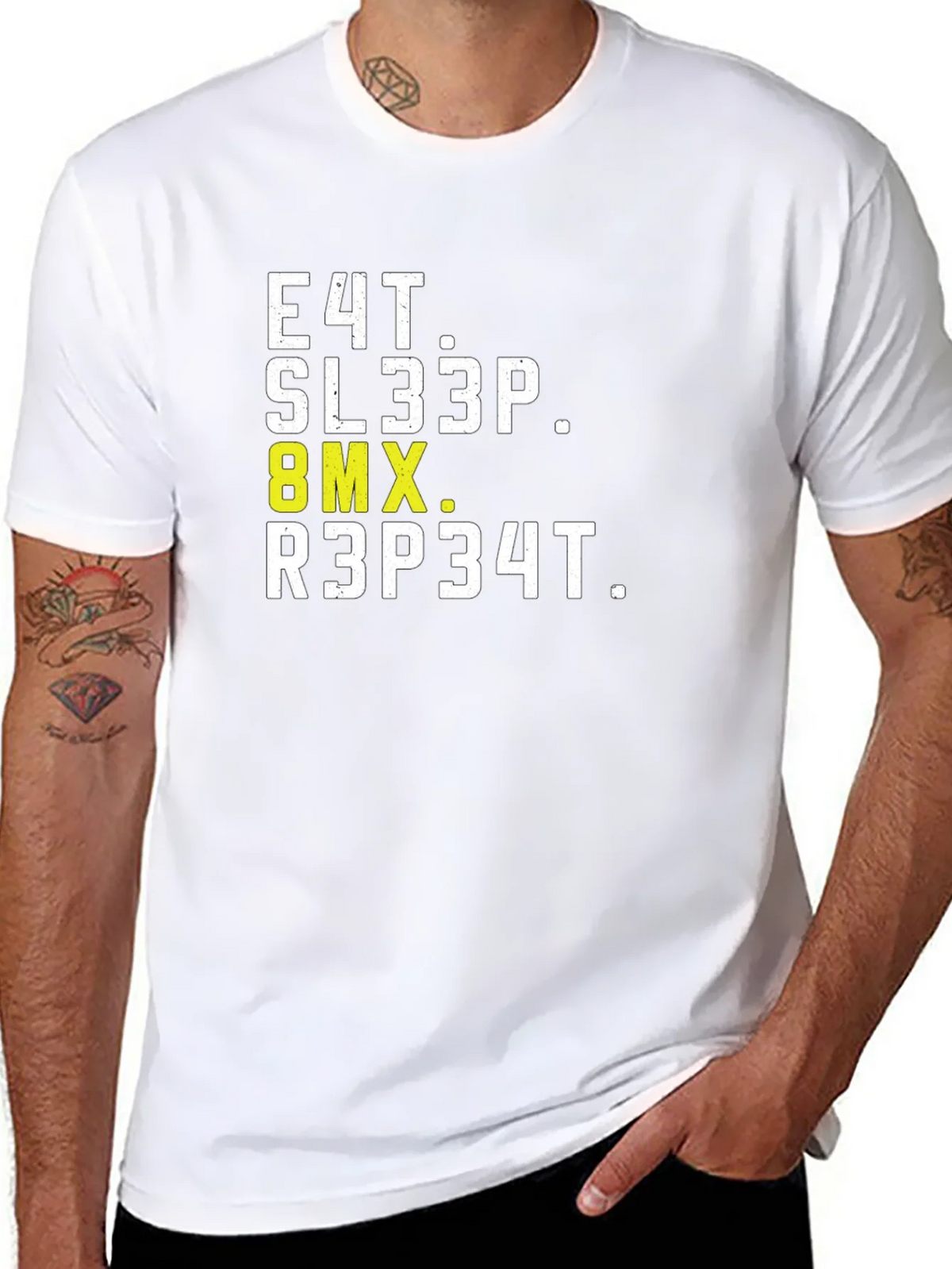 Eat Sleep BMX Repeat Black Graphic T-Shirt product image 6