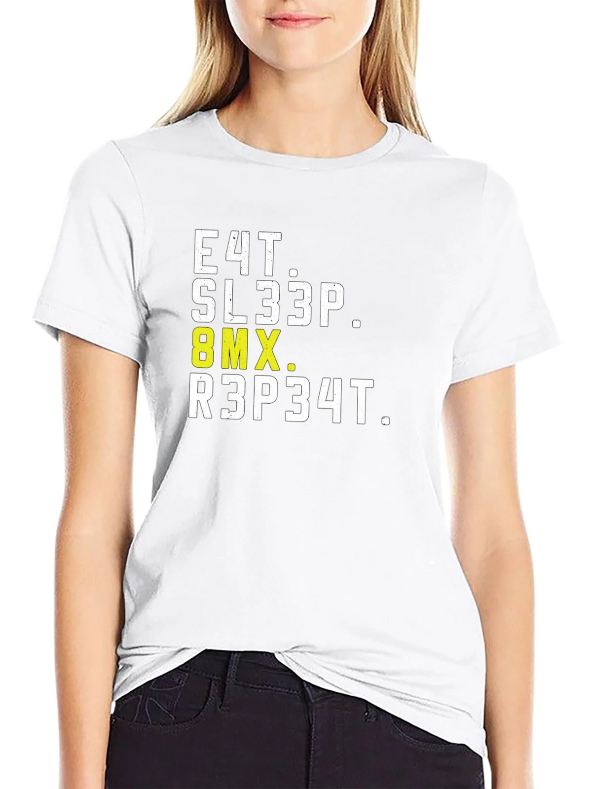 Eat Sleep BMX Repeat Black Graphic T-Shirt product image 7