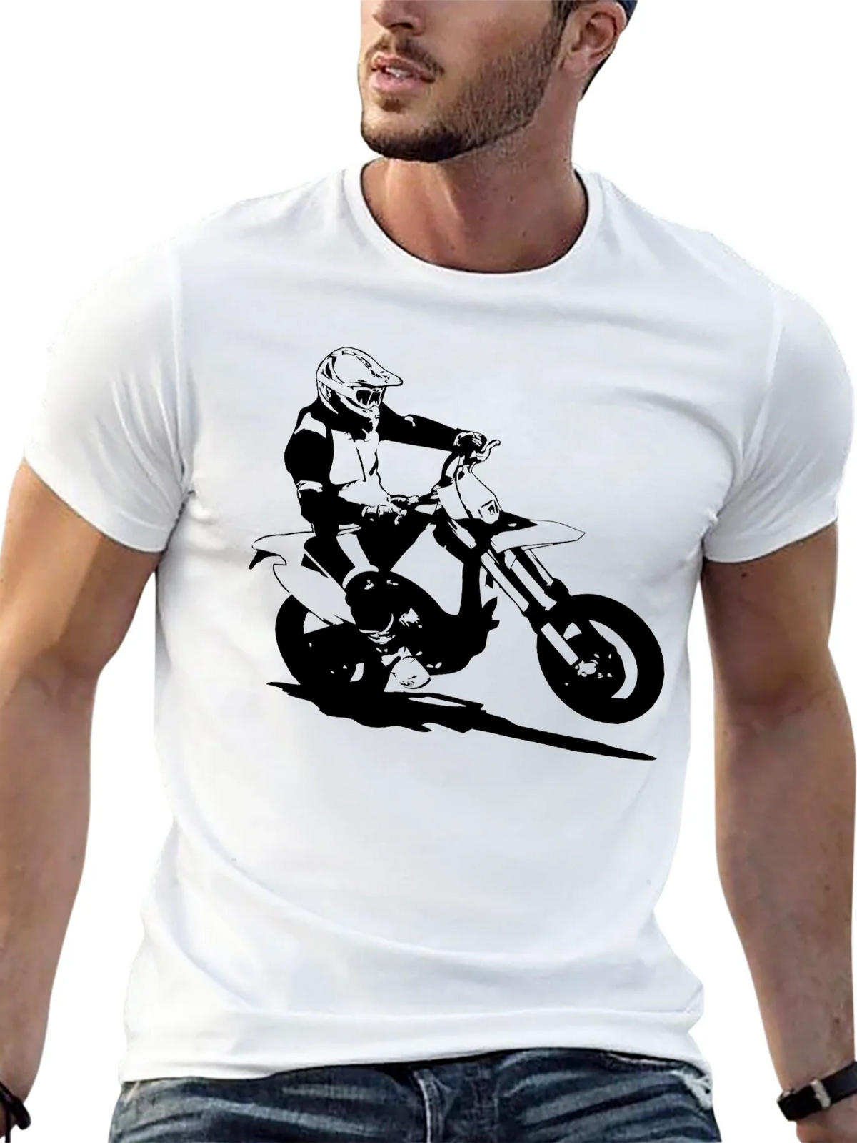Black Motorcycle Rider Graphic Tee product image 11