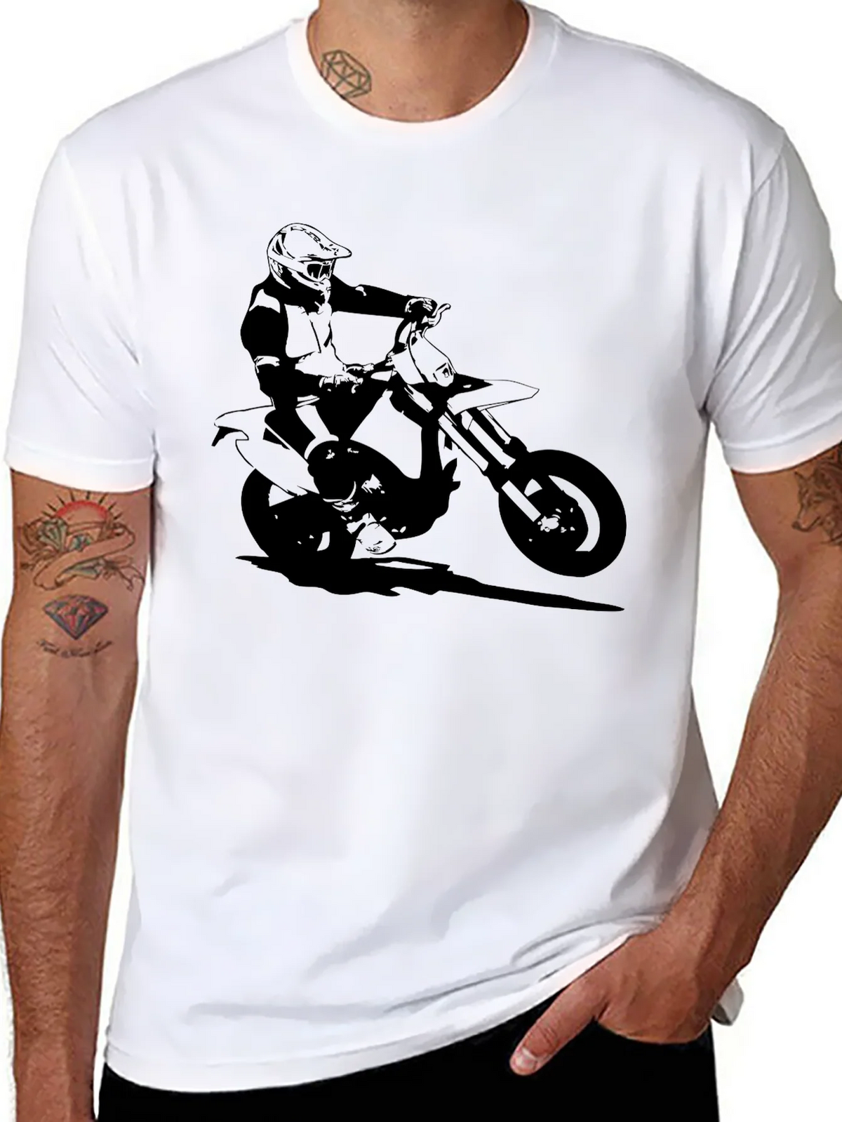 Black Motorcycle Rider Graphic Tee product image 6