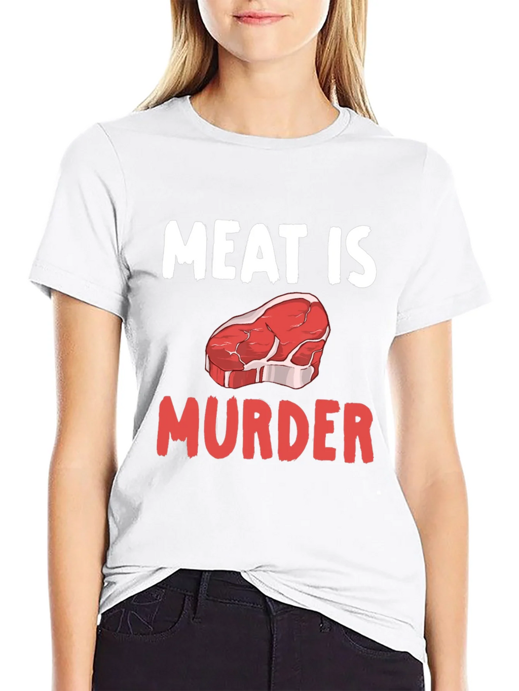 Meat is Murder Graphic T-Shirt - Vegan Protest Tee product image 8