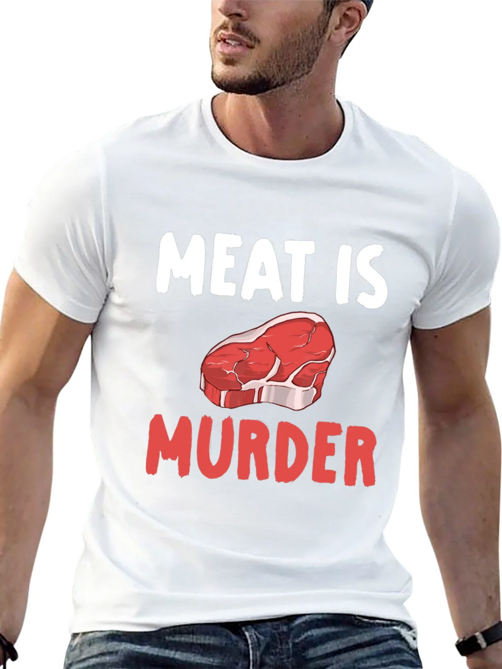 Meat is Murder Graphic T-Shirt - Vegan Protest Tee product image 12