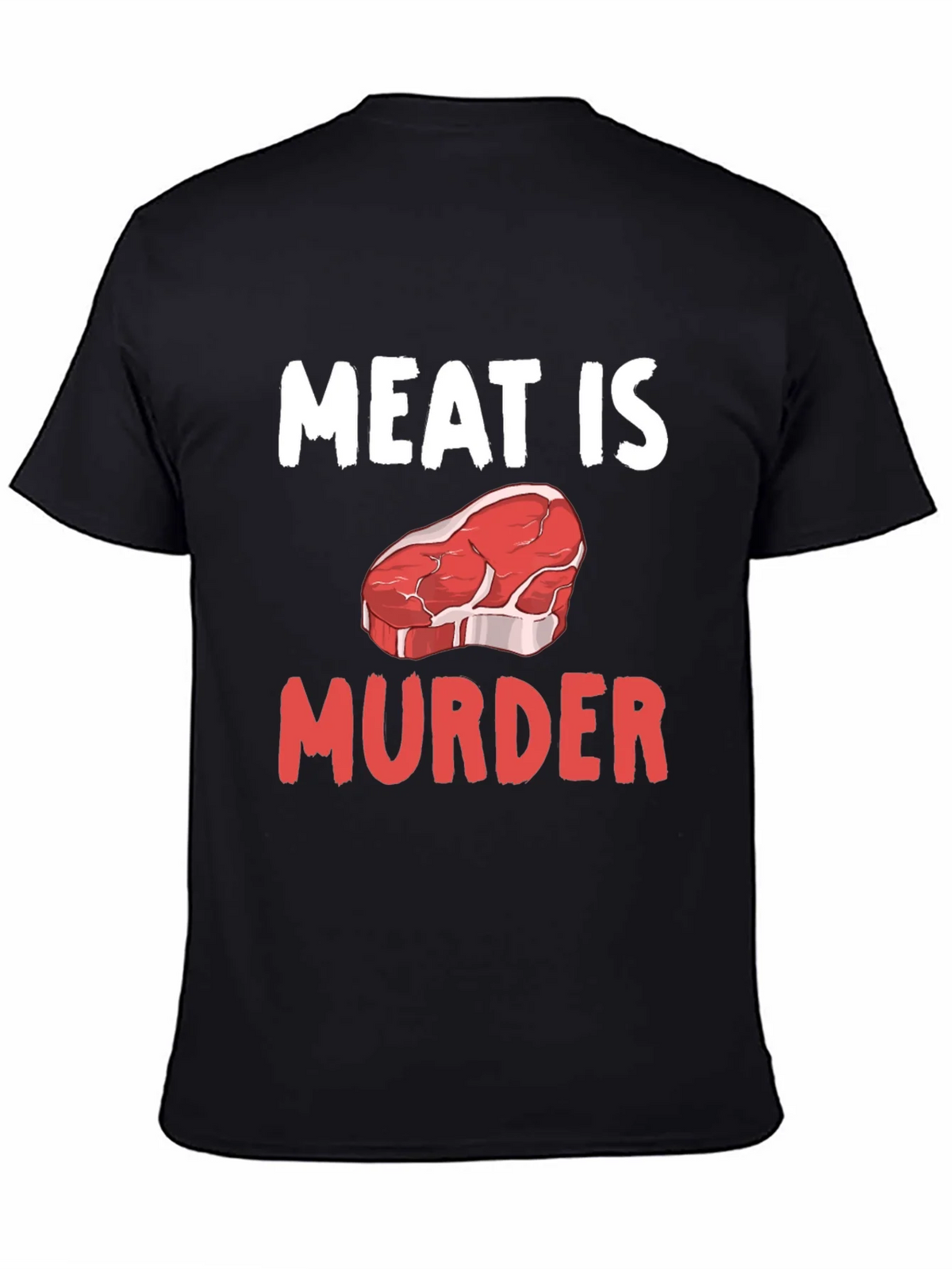 Meat is Murder Graphic T-Shirt - Vegan Protest Tee product image 4