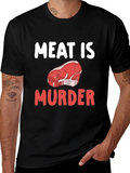 Meat is Murder Graphic T-Shirt - Vegan Protest Tee product image 1