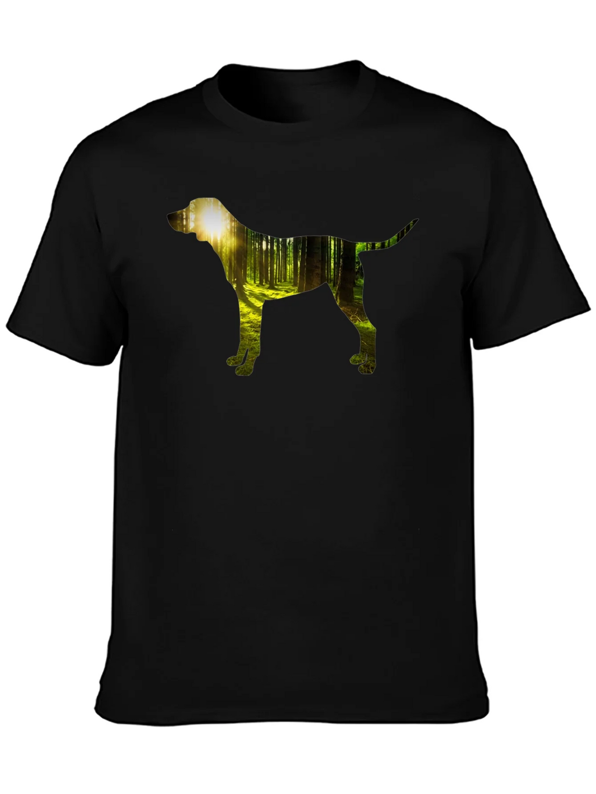 Dog Silhouette Forest Black Graphic Tee product image 3
