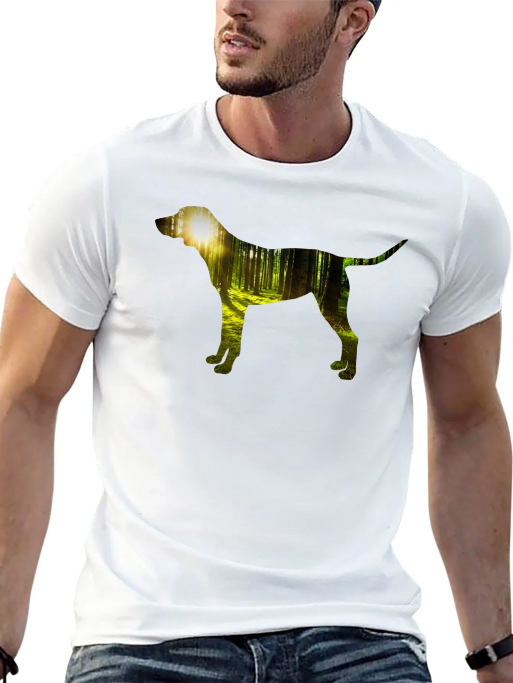 Dog Silhouette Forest Black Graphic Tee product image 9