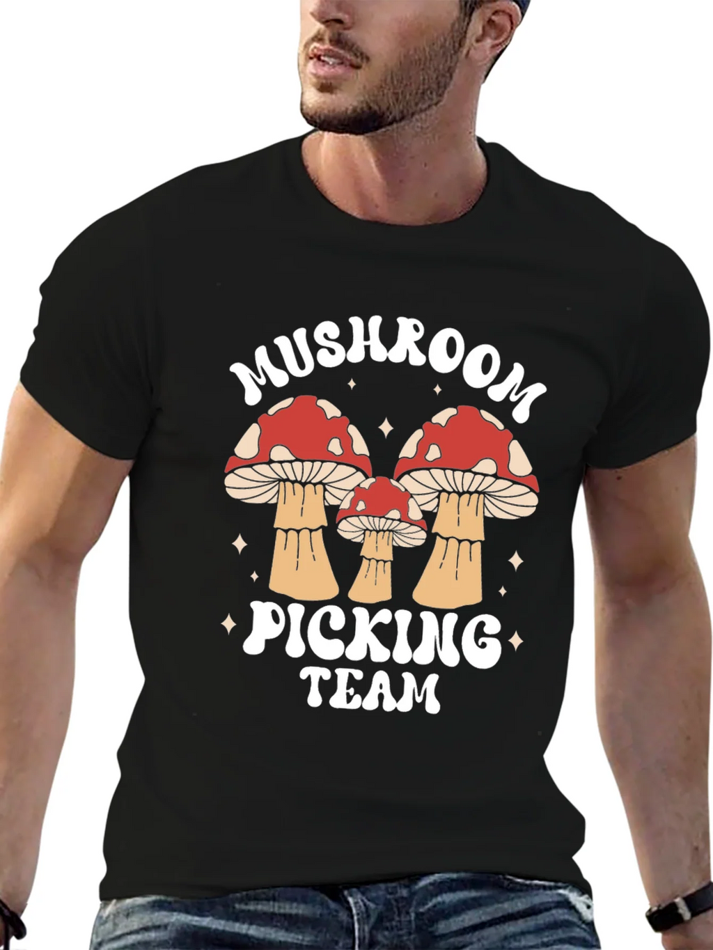 Mushroom Picking Team Graphic T-Shirt product image 6