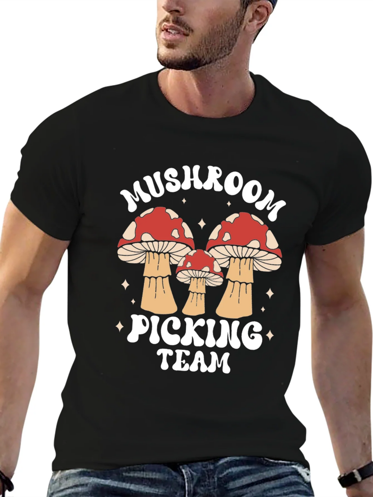 Mushroom Picking Team Graphic T-Shirt product image 6
