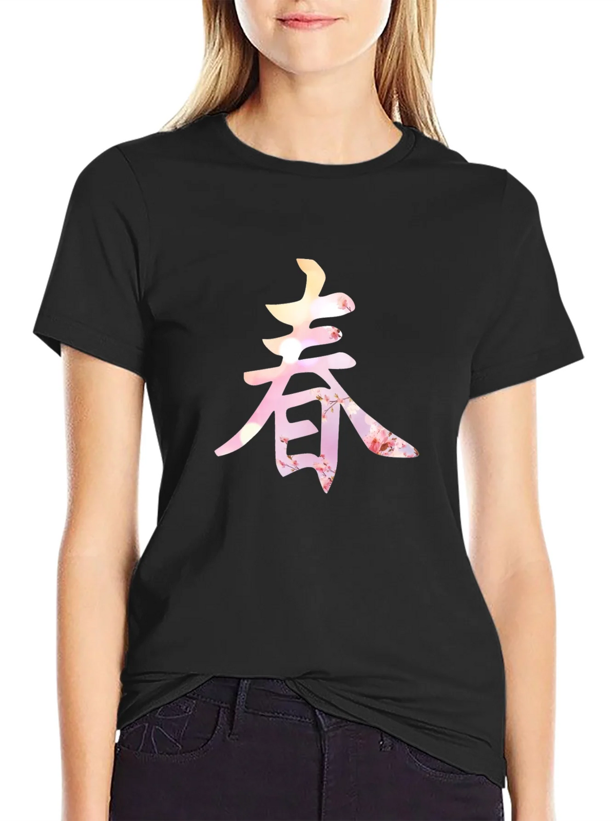 Spring Blossom Kanji Graphic Tee - Unique Design product image 2
